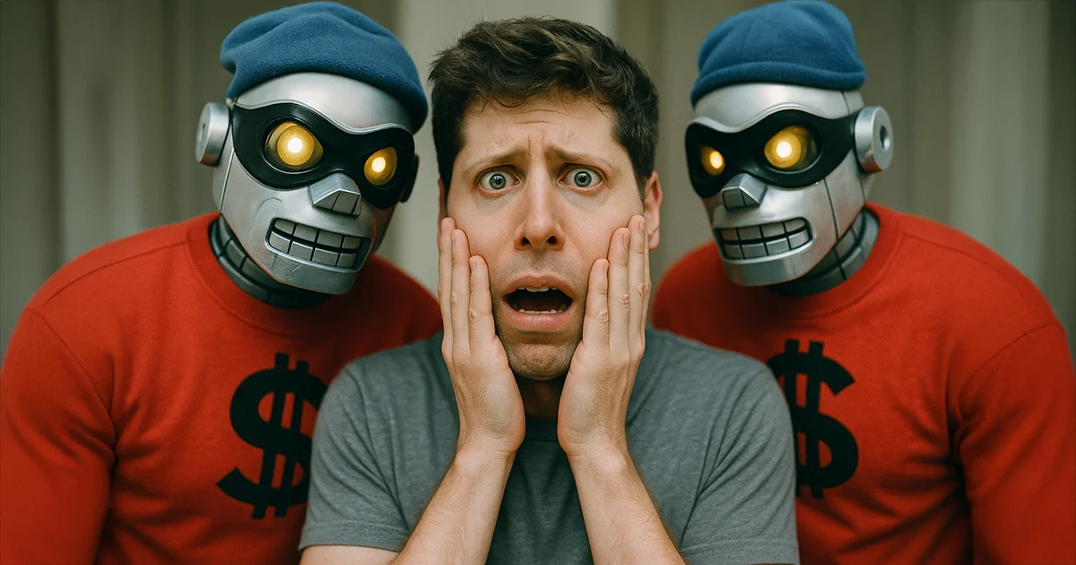 Sam Altman mit 2 Kriminellen